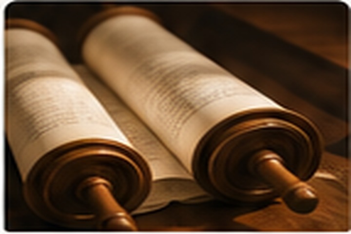 Open scrolls on a table