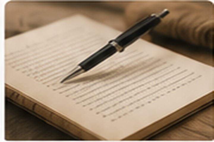 A pen resting on a page of notes
